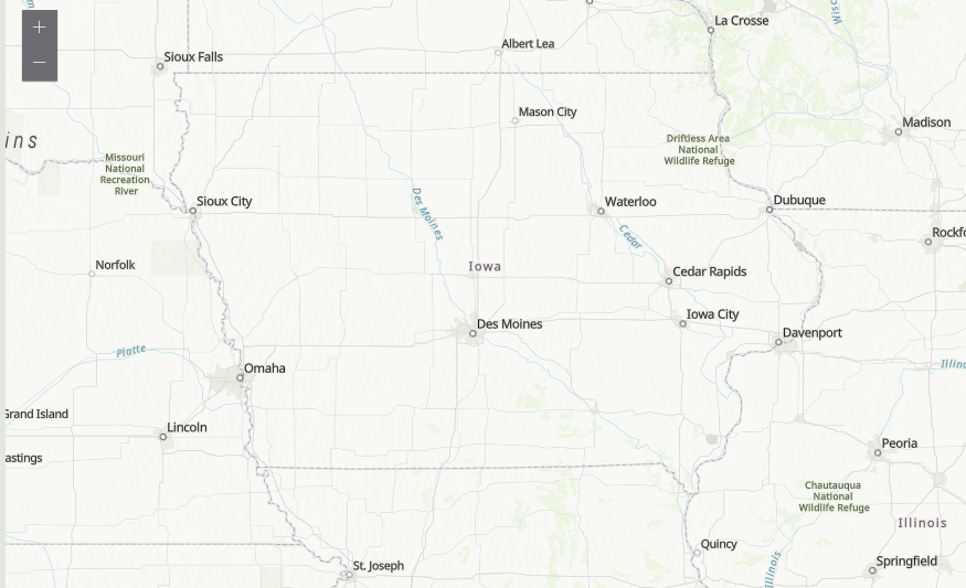 A map of Iowa