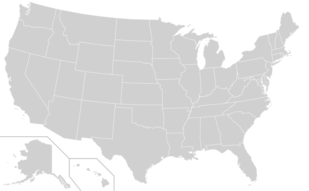 Blank map of the us